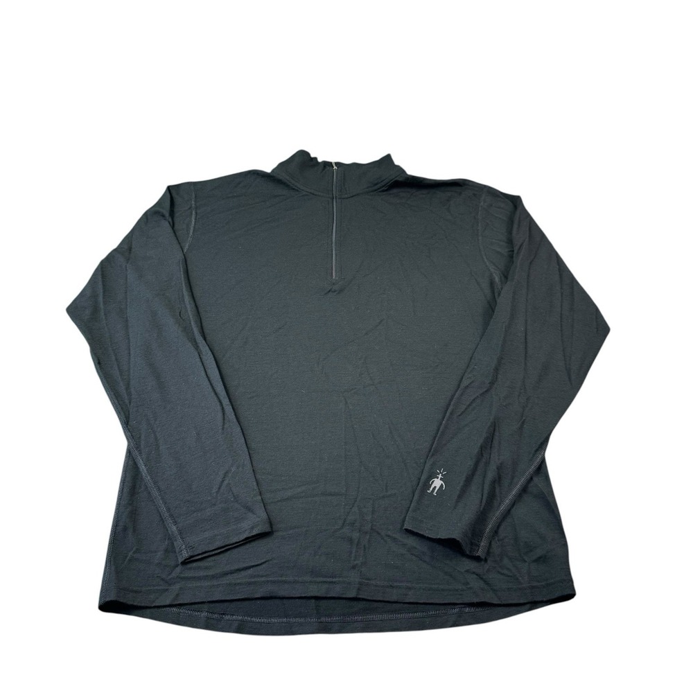 Smartwool Black Half Zip Merino Wool Men's Pullover Sweater Size Large